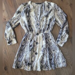 Zara White and Black Snakeskin Dress